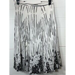 VTG Accordion Pleated Floral Skirt Long Sz Med Maxi Pinup Rockabilly